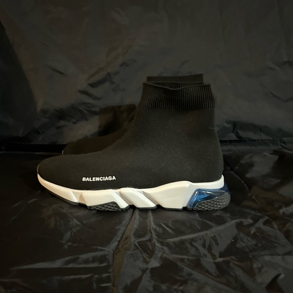 Balenciaga speed trainer size 12 men’s like new black, blue air bubble - Picture 1 of 6